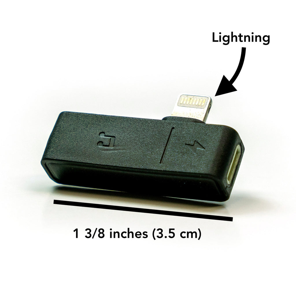 Lightning adapter to lightning charging and 3.5mm audio