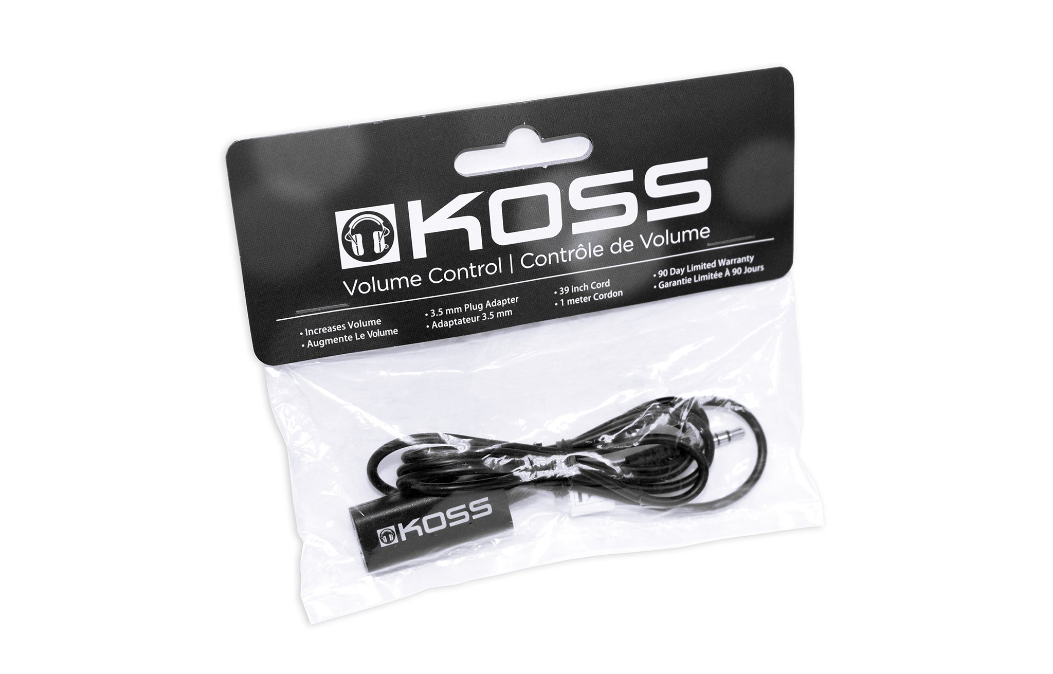 Koss Stereo Volume Control Extension Cord for Headphones